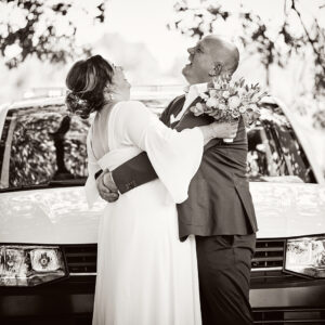 Bruidspaar-Lachen-Zwartwit